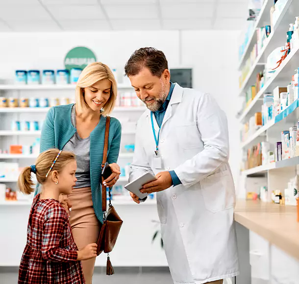 Seasonal pharmacy care products including sunscreen, hydration support, thermometer, and first aid supplies